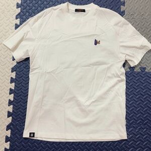 White T-Shirt with Purple Logo